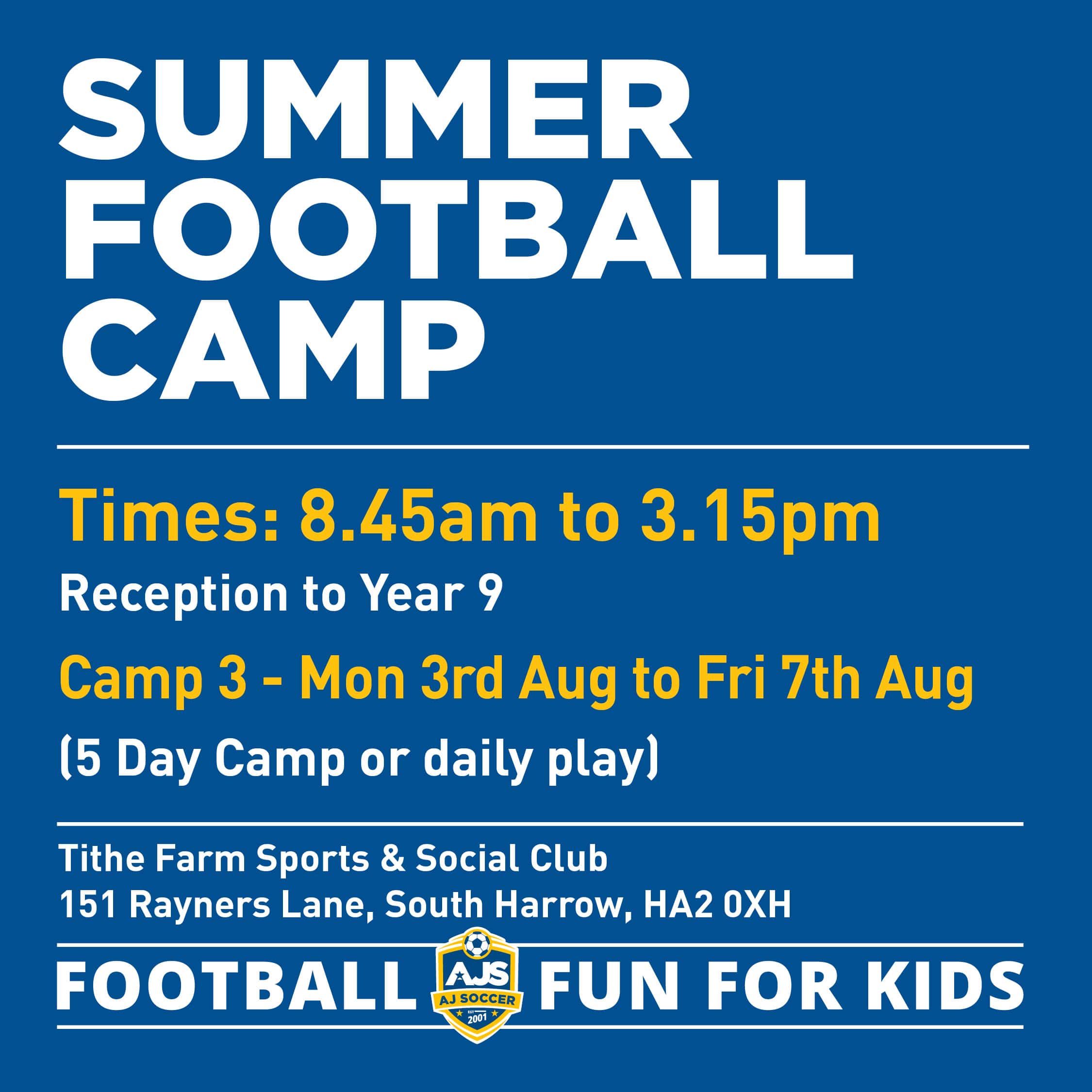 Camp 3 – Summer Football Camp 2026 Boys & Girls